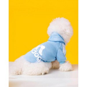 Baby Blue Adidog Kapşonlu Sweatshirt Köpek Kazağı