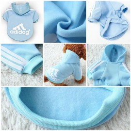 Baby Blue Adidog Kapşonlu Sweatshirt Köpek Kazağı