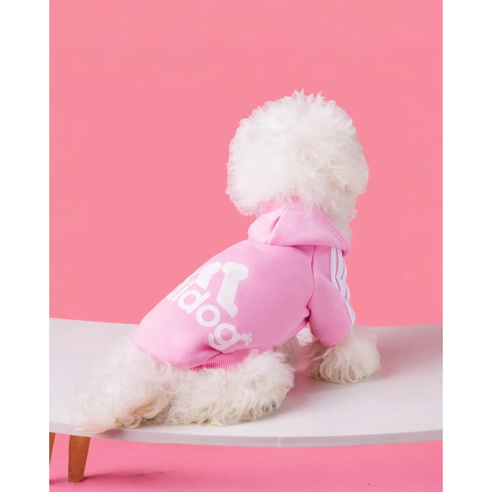 Baby Pink Adidog Kap onlu Sweatshirt Kopek Kaza