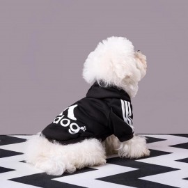 Black Adidog Kapşonlu Sweatshirt Köpek Kazağı