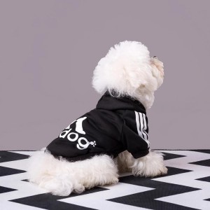 Black Adidog Kapşonlu Sweatshirt Köpek Kazağı