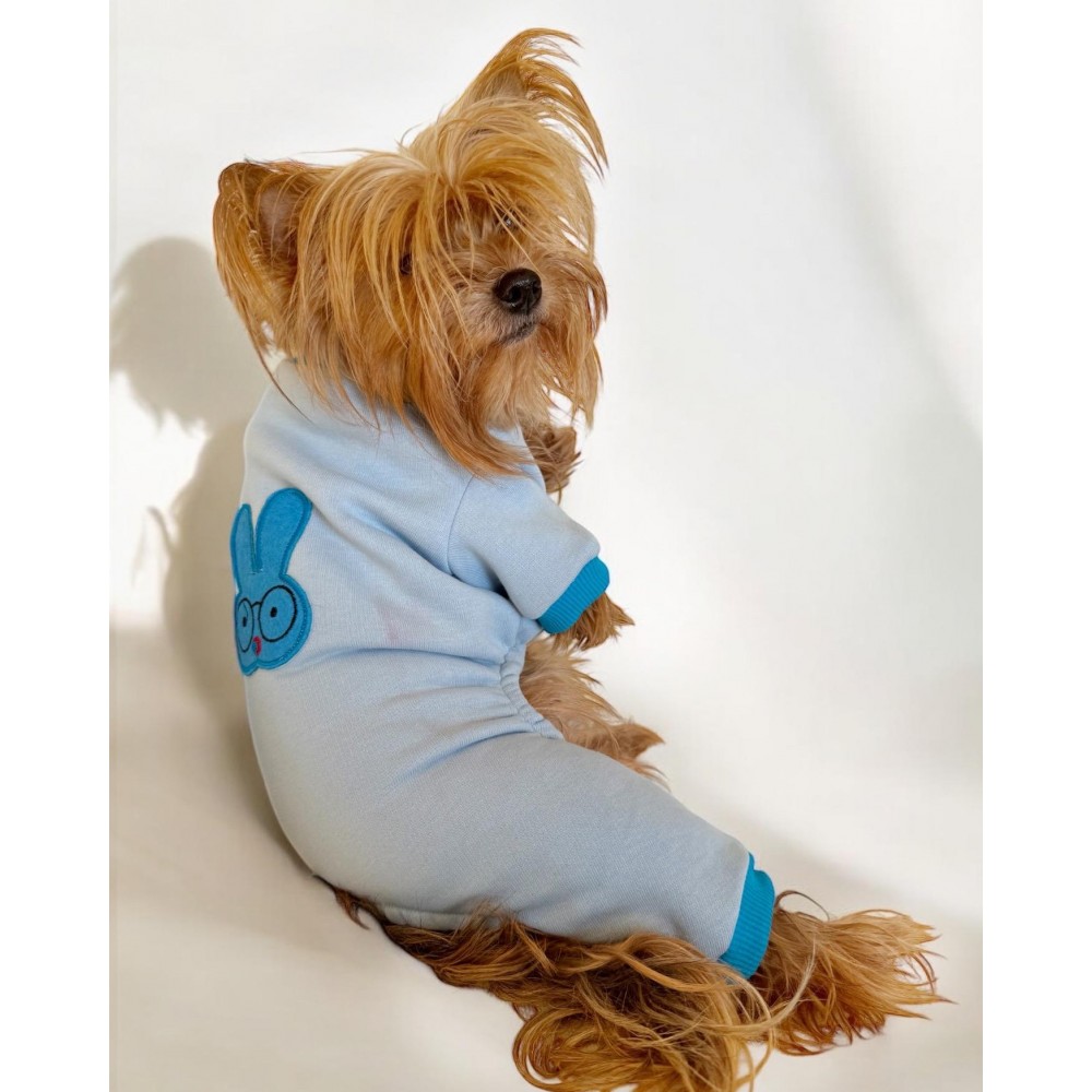 Blue Bunny Kalın Penye Köpek Tulum Pijama