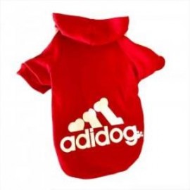 Kırmızı Adidog Kapşonlu Sweatshirt, Orta ve Büyük Irklar İçin