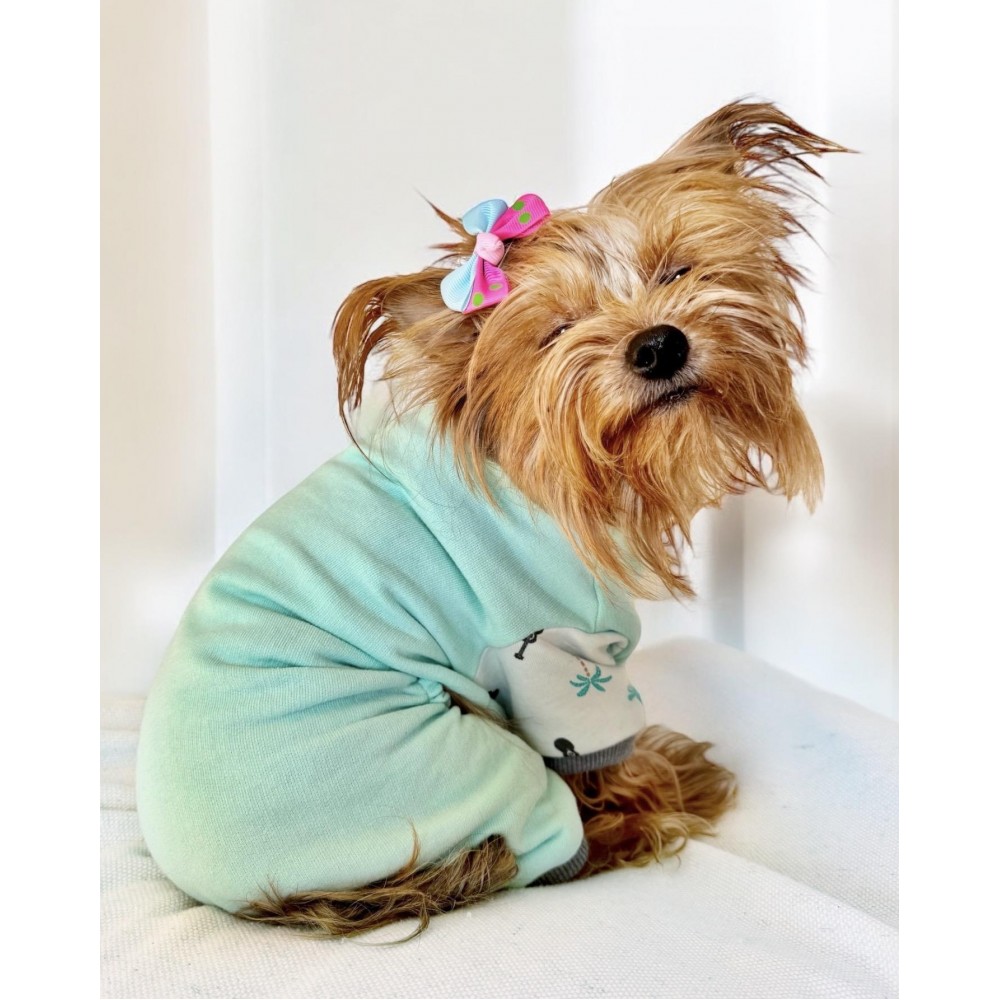 Minty Palm Kalın Penye Köpek Tulum Pijama