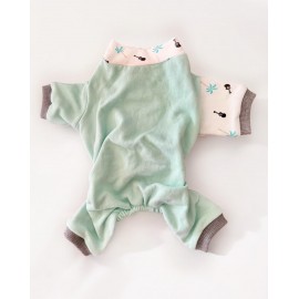 Minty Palm Kalın Penye Köpek Tulum Pijama