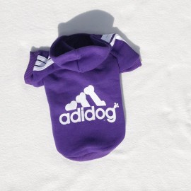 Mor Adidog Kapşonlu Sweatshirt Köpek Kazağı