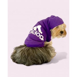 Mor Adidog Kapşonlu Sweatshirt Köpek Kazağı