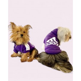 Mor Adidog Kapşonlu Sweatshirt Köpek Kazağı