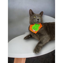 Green Bunny Kedi Bandana, Fular, Kedi Kıyafeti Kedi Elbisesi, Kedi Tasması