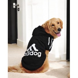 Siyah Adidog Kapşonlu Sweatshirt, Orta ve Büyük Irklar İçin