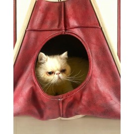 Tepee FiftyFive Kedi Evi, Kedi Barınağı, Kedi Çadırı, Minderli Kedi Yatağı